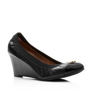 Tory Burch Jolie black wedge pumps